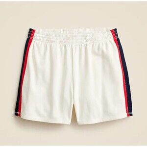 J.CREW Terry Boxer Short with Stripes Size Small Ivory NEW Cream Sporty Preppy